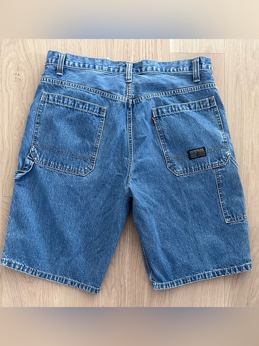 Vintage Y2K Levi Signature Orange Tab Carpenter Jean Shorts Jorts - Size 38